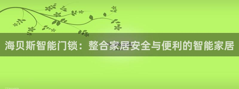 金年会原名：海贝斯智能门锁：整合家居安全与便利的智能家居