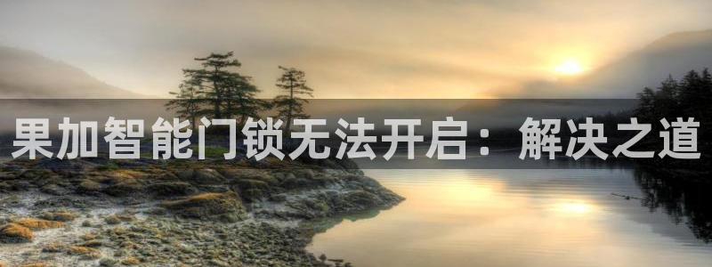 金年会娱乐下载app：果加智能门锁无法开启：解决之道