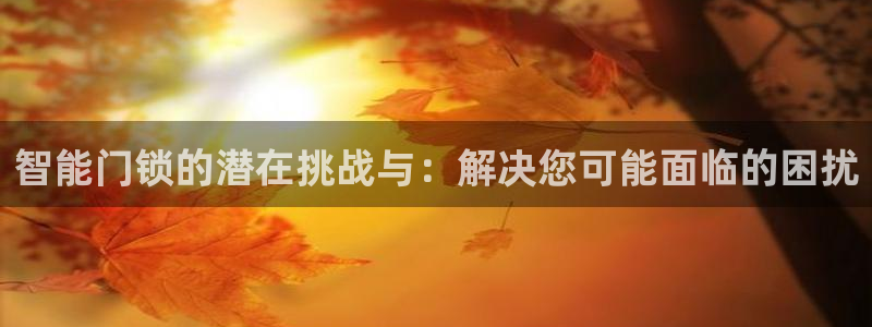 金年会会：智能门锁的潜在挑战与：解决您可能面临的困扰
