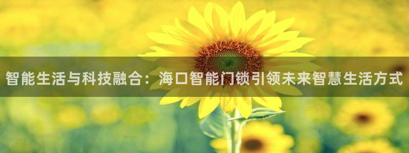 金年会娱乐下载：智能生活与科技融合：海口智能门锁引领未来智慧