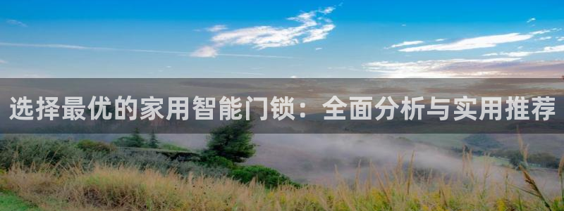 金年会最新登录：选择最优的家用智能门锁：全面分析与实用推荐