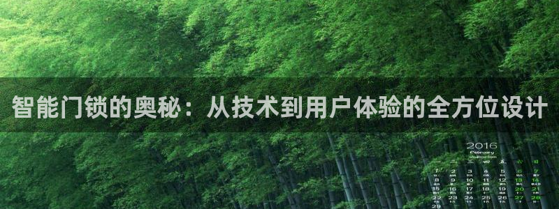 金年会在线入口：智能门锁的奥秘：从技术到用户体验的全方位设计